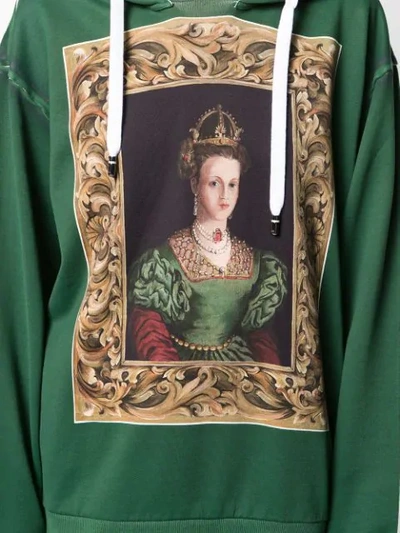 Shop Dolce & Gabbana Oversized Queen-print Hoodie In Green