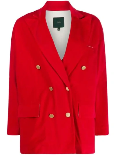 Shop Jejia Katherine Double Breasted Blazer In Red