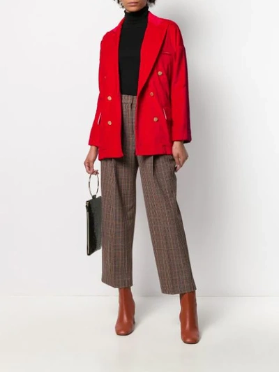 Shop Jejia Katherine Double Breasted Blazer In Red