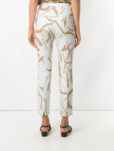 Shop Andrea Marques Printed Slim Fit Trousers In Neutrals