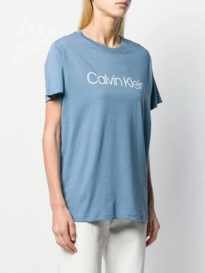 Shop Calvin Klein Logo Printed T-shirt In Blue