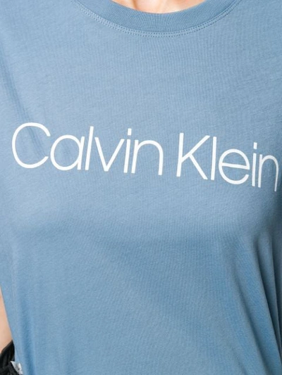 Shop Calvin Klein Logo Printed T-shirt In Blue