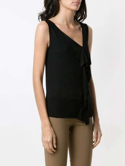 Shop Gloria Coelho Ruffle Sleeves Blouse In Black