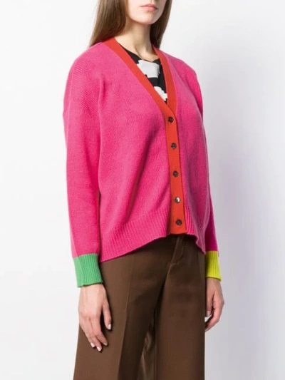 Shop Marni Colour-block Cardigan In Pink