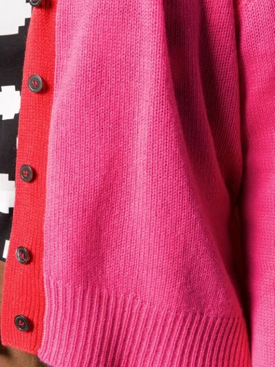 Shop Marni Colour-block Cardigan In Pink