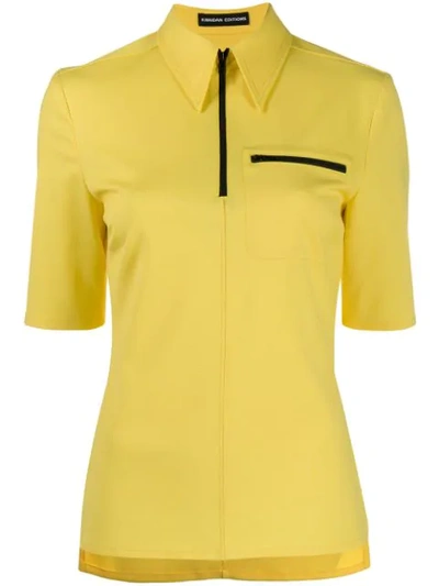 Shop Kwaidan Editions Slim Fit Polo Shirt In Yellow