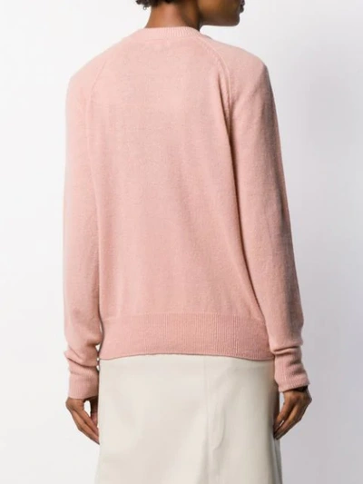 Shop Equipment Long-sleeve Fitted Sweater In Pink