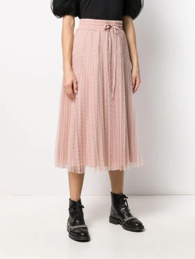 Shop Red Valentino Pleated Tulle Skirt In Pink