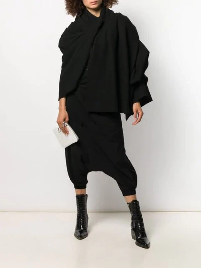 Shop Aganovich Pleated Sweater In Black