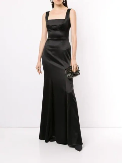 Shop Dolce & Gabbana Duchess Evening Dress In Black