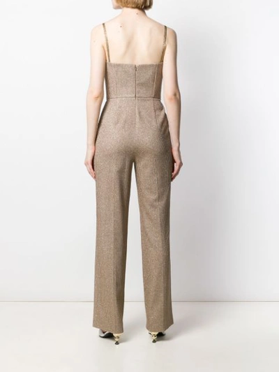 Shop Missoni Straight-leg Bustier Jumpsuit In Gold