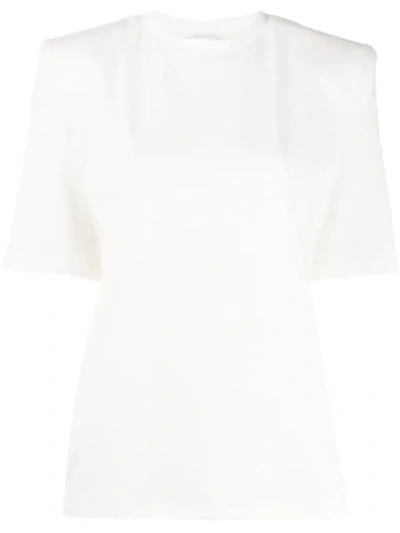 Shop Attico Square Shoulder T-shirt In White
