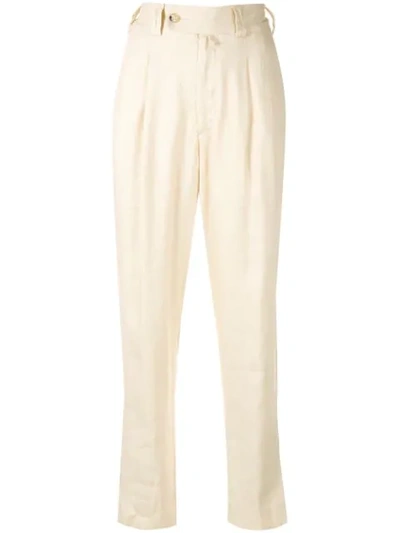 Shop Arje Sabi Tapered Trousers In White