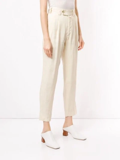 Shop Arje Sabi Tapered Trousers In White