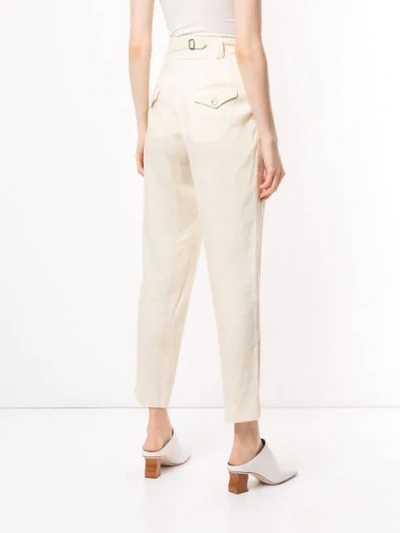 Shop Arje Sabi Tapered Trousers In White