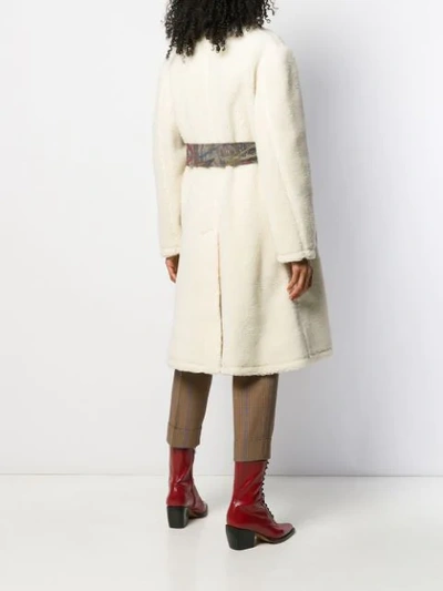 Shop Vivienne Westwood Anglomania Single Breasted Shearling Coat In White