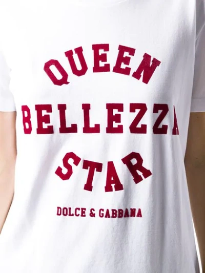 Shop Dolce & Gabbana 'queen Bellezza Star' Print T-shirt In White