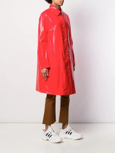 Shop Aspesi Gele'e Single-breasted Raincoat In Orange