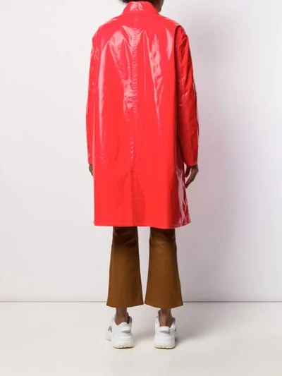 Shop Aspesi Gele'e Single-breasted Raincoat In Orange