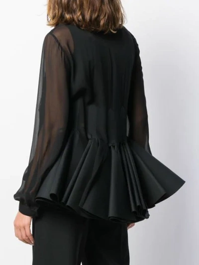 Shop Antonio Berardi Lace-panelled Chiffon Shirt In Black