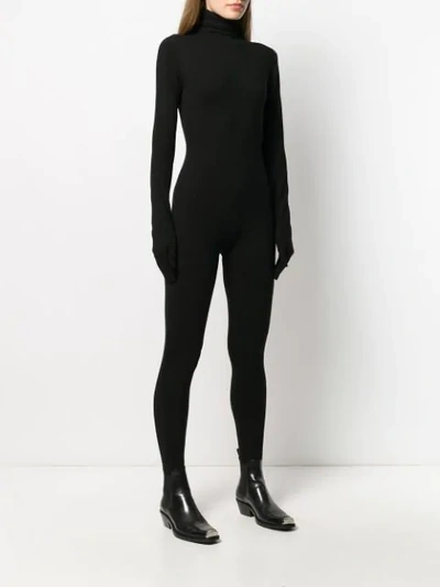 Shop Mm6 Maison Margiela Knitted All-in-one Jumpsuit In Black