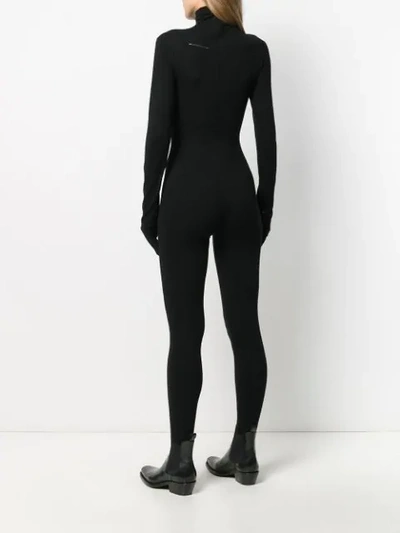 Shop Mm6 Maison Margiela Knitted All-in-one Jumpsuit In Black