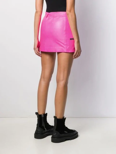 Shop Manokhi Belted Biker Skirt In Pink