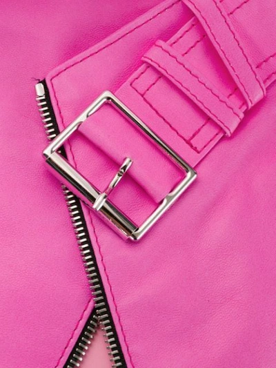 Shop Manokhi Belted Biker Skirt In Pink