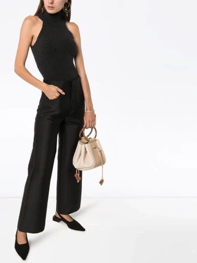 Shop Totême High Rise Tailored Trousers In Black