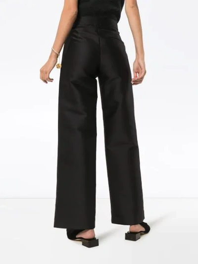 Shop Totême High Rise Tailored Trousers In Black