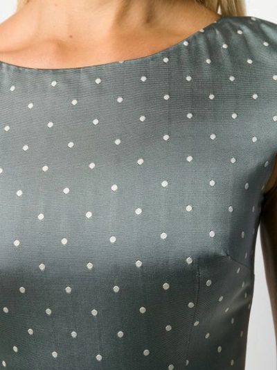 Pre-owned Dior  Polka Dots Fitted Dress In Grey