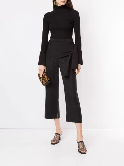 Shop 3.1 Phillip Lim / フィリップ リム Side Tie Cropped Wool Trousers In Ba001 Black