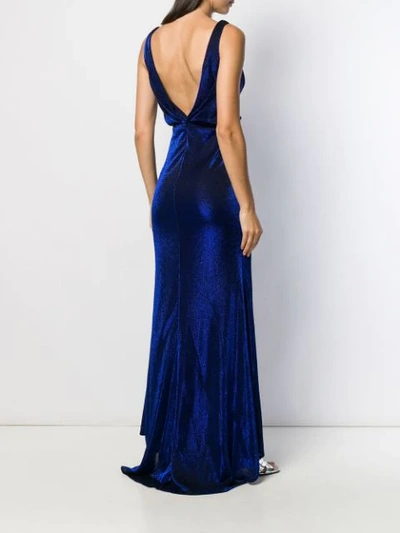 Shop Blanca Velvet Gown In Blue