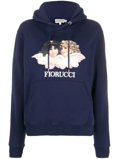 Shop Fiorucci Vintage Angels Relaxed-fit Hoodie In Blue