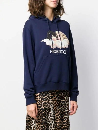 Shop Fiorucci Vintage Angels Relaxed-fit Hoodie In Blue