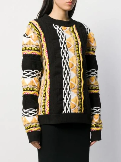 Shop Aalto Abstract Knit Sweater In Black