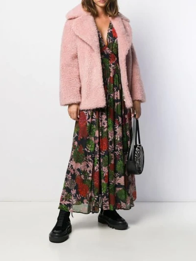Ainea Oversized Faux-fur Jacket In Pink
