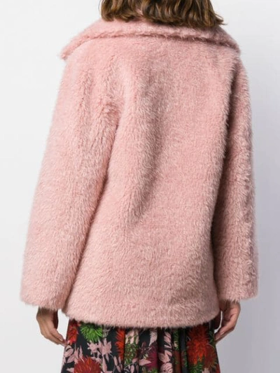 Ainea Oversized Faux-fur Jacket In Pink