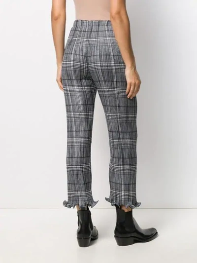 Shop Givenchy Lettuce Hem Check Trousers In Black