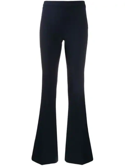 Shop Blanca Mid-rise Flared Trousers In Blue