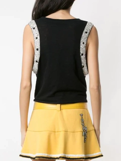 Shop Andrea Bogosian Embroidered Tie Waist Blouse In Black