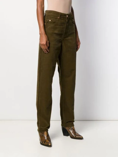 Shop Isabel Marant Étoile Corduroy Straight Trousers In Green