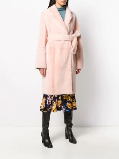 Shop Yves Salomon Single Breasted Coat In A6036 Pink