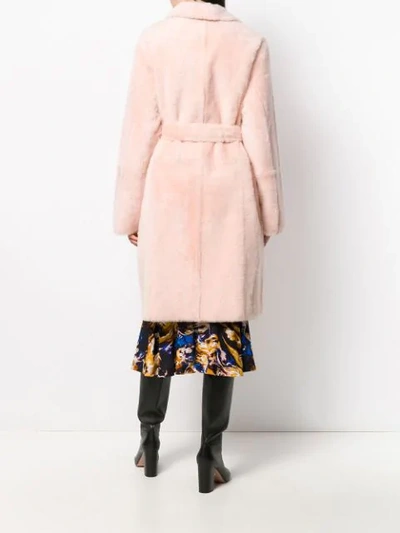Shop Yves Salomon Single Breasted Coat In A6036 Pink