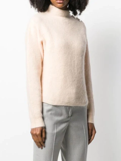 Shop Alysi Ribbed Knit Jumper In Neutrals