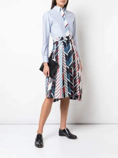 Shop Thom Browne Patchwork Pleated Skirt In Multicolour