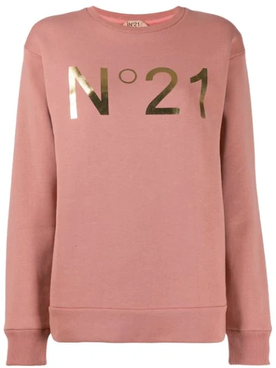 Shop N°21 Relaxed-fit Logo Sweatshirt In Pink