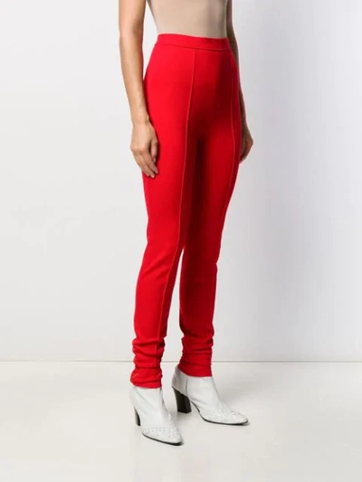 Shop Escada Skinny Trousers In Red