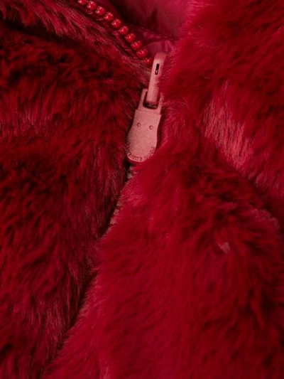 Shop Save The Duck Reversible Faux Fur Coat In Red