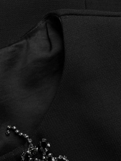 Shop Pinko Rhinestone Detail Mini Dress In Black